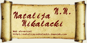 Natalija Mikalački vizit kartica